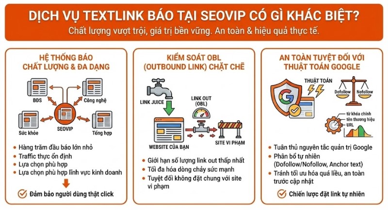 Dịch vụ textlink báo tại SEOVIP có gì khác biệt?